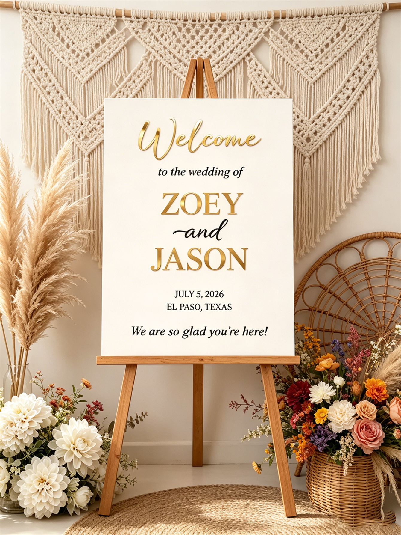 Wedding Welcome Sign - Personalized acrylic wedding welcome sign, modern and fashionable decoration of the wedding entrance. Welcome to our wedding sign